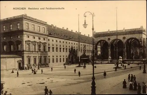 Ak München, Residenz, Feldherrnhalle