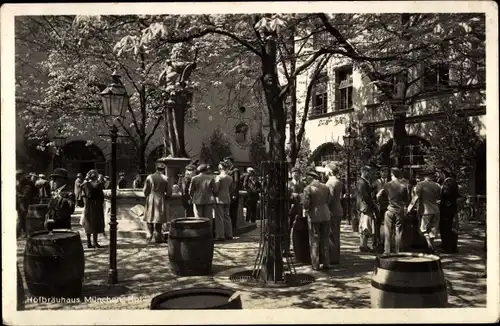 Ak München Bayern, Hofbräuhaus, Gartenansicht