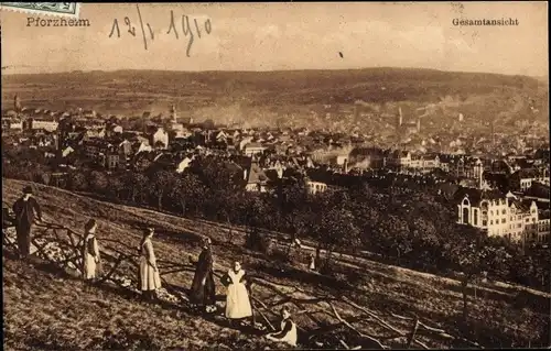 Ak Pforzheim im Schwarzwald, Gesamtansicht