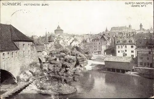 Ak Nürnberg in Mittelfranken, Kettensteg, Burg