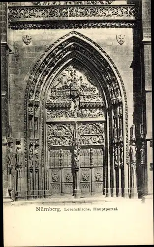 Ak Nürnberg in Mittelfranken, Lorenzkirche, Hauptportal