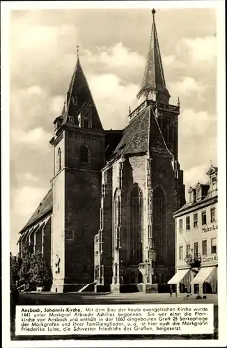 Ak Ansbach in Mittelfranken Bayern, Johannis-Kirche