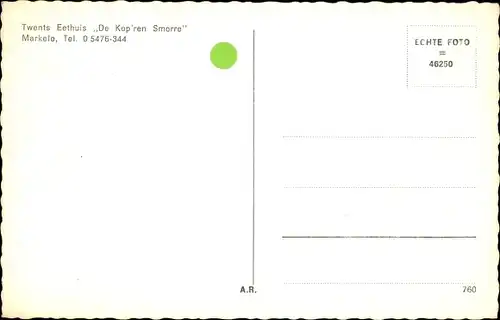 Ak Markelo Overijssel, Twents Eethuis De Kop'ren Smorre