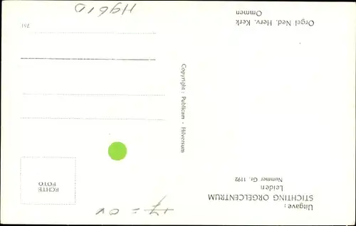 Ak Ommen Overijssel Niederlande, Ned. Herv. Kerk, Interieur, Orgel