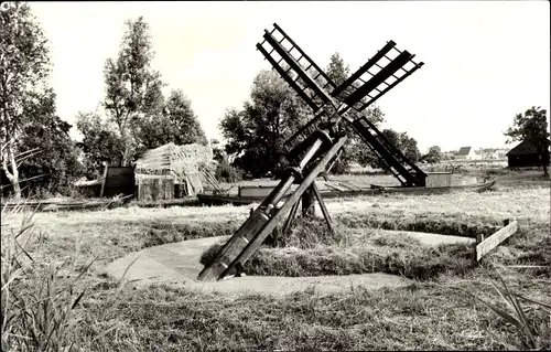 Ak Kleine Leeuwte Overijssel Niederlande, Ao. 1968, vlucht ca. 5 m foto Juli 1975, Windrad