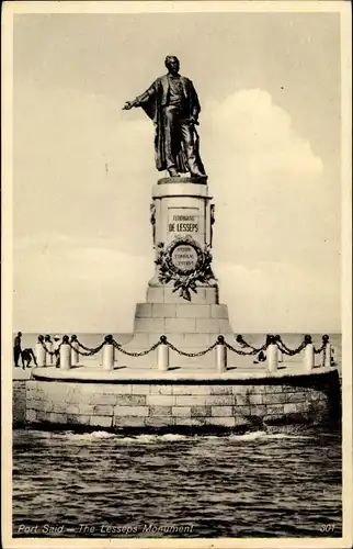 Ak Port Said Ägypten, The Lesseps Monument