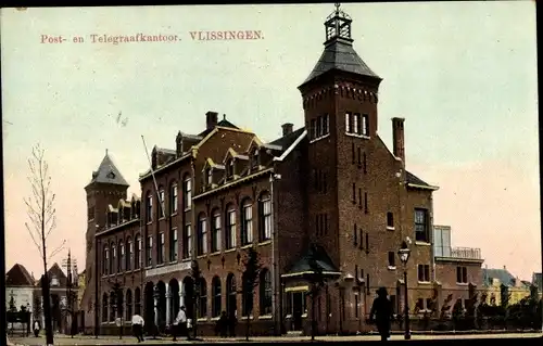 Ak Vlissingen Zeeland Niederlande, Post- en Telegraafkantoor