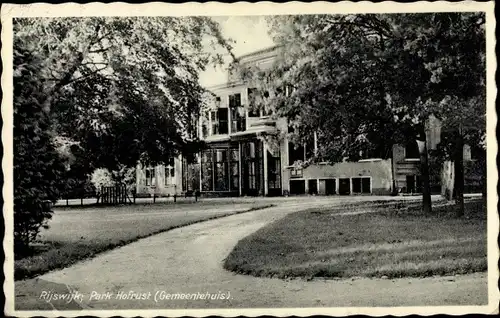 Ak Rijswijk Südholland Niederlande, Park Hofrust, Gemeentehuis