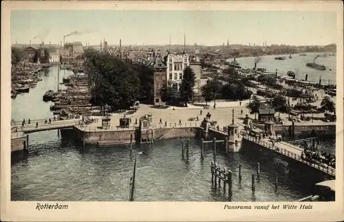 Ak Rotterdam Südholland Niederlande, Panorama vanaf het Witte Huis