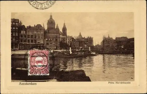 Ak Amsterdam Nordholland Niederlande, Prins Hendrikkade