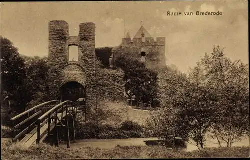 Ak Santpoort Nordholland Niederlande, Schloss Brederode, Ruine