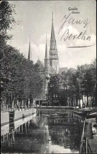 Ak Gouda Südholland Niederlande, Gouwe, Teilansicht