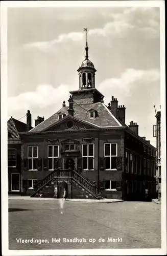 Ak Vlaardingen Südholland, Het Raadhuis op de Markt
