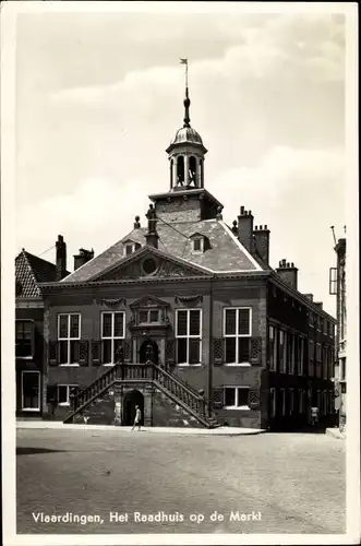 Ak Vlaardingen Südholland, Het Raadhuis op de Markt