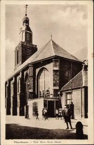 Ak Vlaardingen Südholland, Ned. Herv. Kerk, Markt