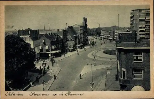 Ak Schiedam Südholland Niederlande, Panorama op de Broersvest