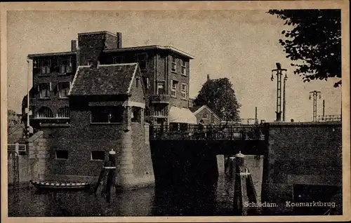 Ak Schiedam Südholland Niederlande, Koemarktbrug