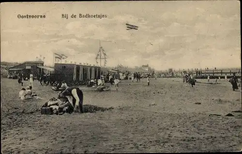 Ak Oostvoorne aan Zee Südholland, Strand, Bij de Badkoetsjes