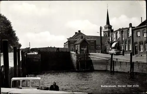 Ak Puttershoek Südholland, Haven met sluis