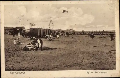 Ak Oostvoorne aan Zee Südholland, Strand, Bij de Badkoetsjes