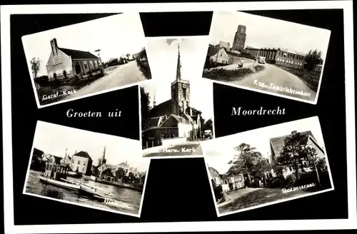Ak Moordrecht Südholland Niederlande, Geref. Kerk, Dorpsstraat, Ned. Herv. Kerk