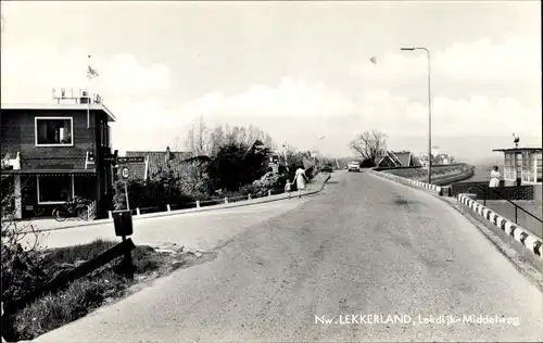 Ak Nieuw Lekkerland Molenlanden Südholland, Lekdijk Middelweg