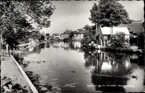 Ak Giessenburg Südholland, Gezicht op de Giessen