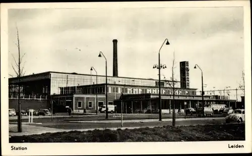 Ak Leiden Südholland Niederlande, Station