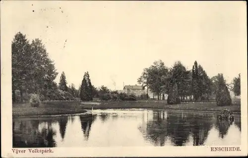Ak Enschede Overijssel Niederlande, Vijver Volkspark