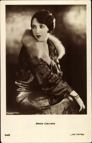 Ak Schauspielerin Bebe Daniels, Portrait, Amag Iris Verlag 546