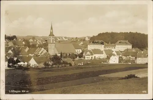 Ak Löffingen im Schwarzwald, Gesamtansicht, Kirche