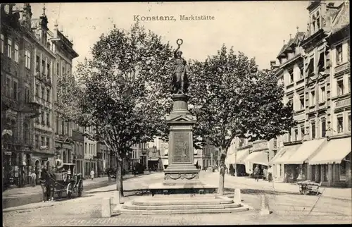 Ak Konstanz am Bodensee, Marktstätte, Denkmal