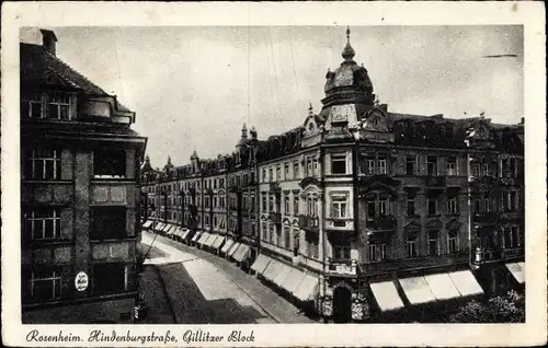 Ak Rosenheim Oberbayern, Hindenburgstraße, Gillitzer Block