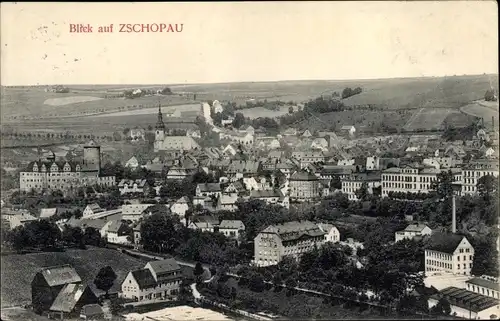 Ak Zschopau im Erzgebirge Sachsen, Gesamtansicht