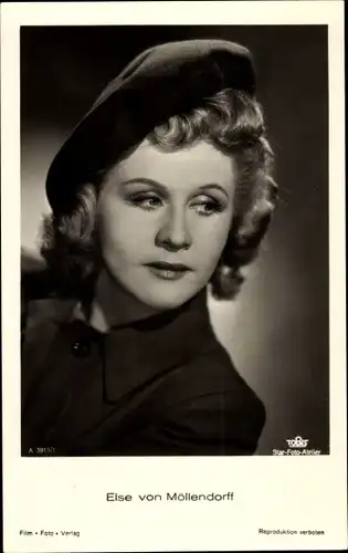 Ak Schauspielerin Else von Möllendorff, Portrait mit Mütze