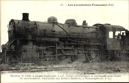 Ak Les Locomotives Francaises, Französische Eisenbahn, Est, Dampflok No. 4030