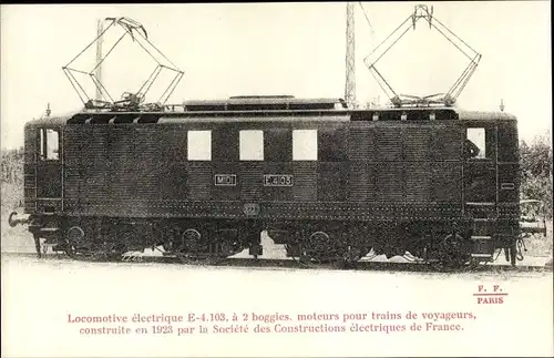 Ak Französische Eisenbahn, Locomotive electrique, No. E 4103, Midi