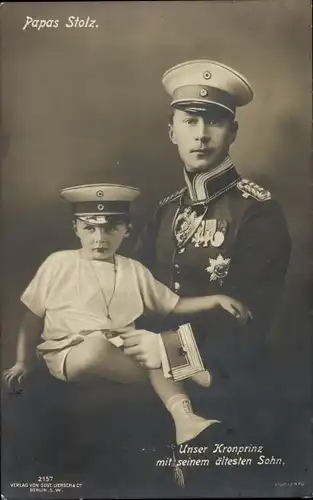 Ak Kronprinz Wilhelm von Preußen mit seinem ältesten Sohn
