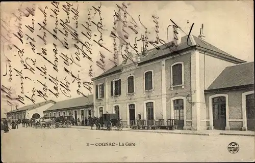 Ak Cognac Charente, Bahnhof