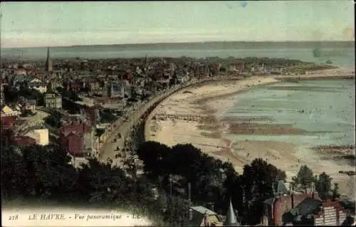 Ak Le Havre Seine Maritime, Panoramablick