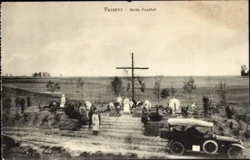 Ak Vassens Aisne, Militär Friedhof