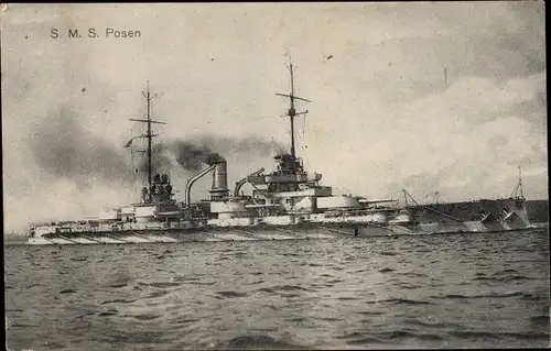 Ak Deutsches Kriegsschiff, SMS Posen, Kaiserliche Marine