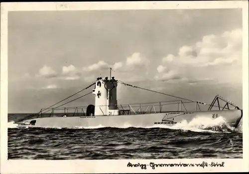 Ak Krupp Germaniawerft Kiel, Erstes Versuchsboot Forelle, U Boot, Baujahr 1902