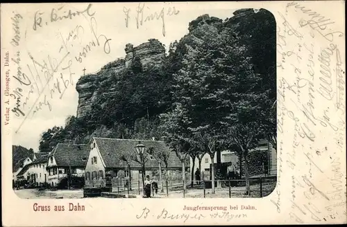 Ak Dahn in der Pfalz, Jungfernsprung