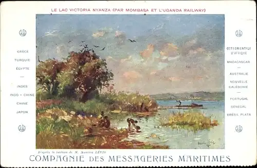 Künstler Ak Levis, Maurice, Tansania, Lac Victoria Nyanza, Compagnie des Messageries Maritimes