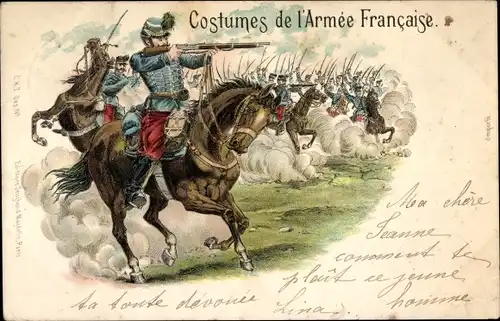 Litho Costumes de l'Armée Francaise, französische Armee, Kavallerie