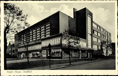 Ak Haspe Hagen in Westfalen, Stadtbad Hagen-Haspe, Außenansicht