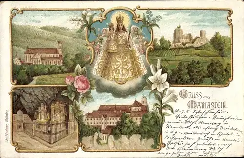 Litho Metzerlen Mariastein Kanton Solothurn, Kloster Maria Stein, Gnadenbild