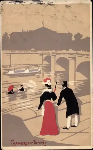 Künstler Ak Paris VII, Palais Bourbon, Chambre des Députés