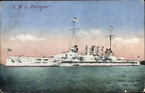 Ak Deutsches Kriegsschiff SMS Thüringen, Kaiserliche Marine